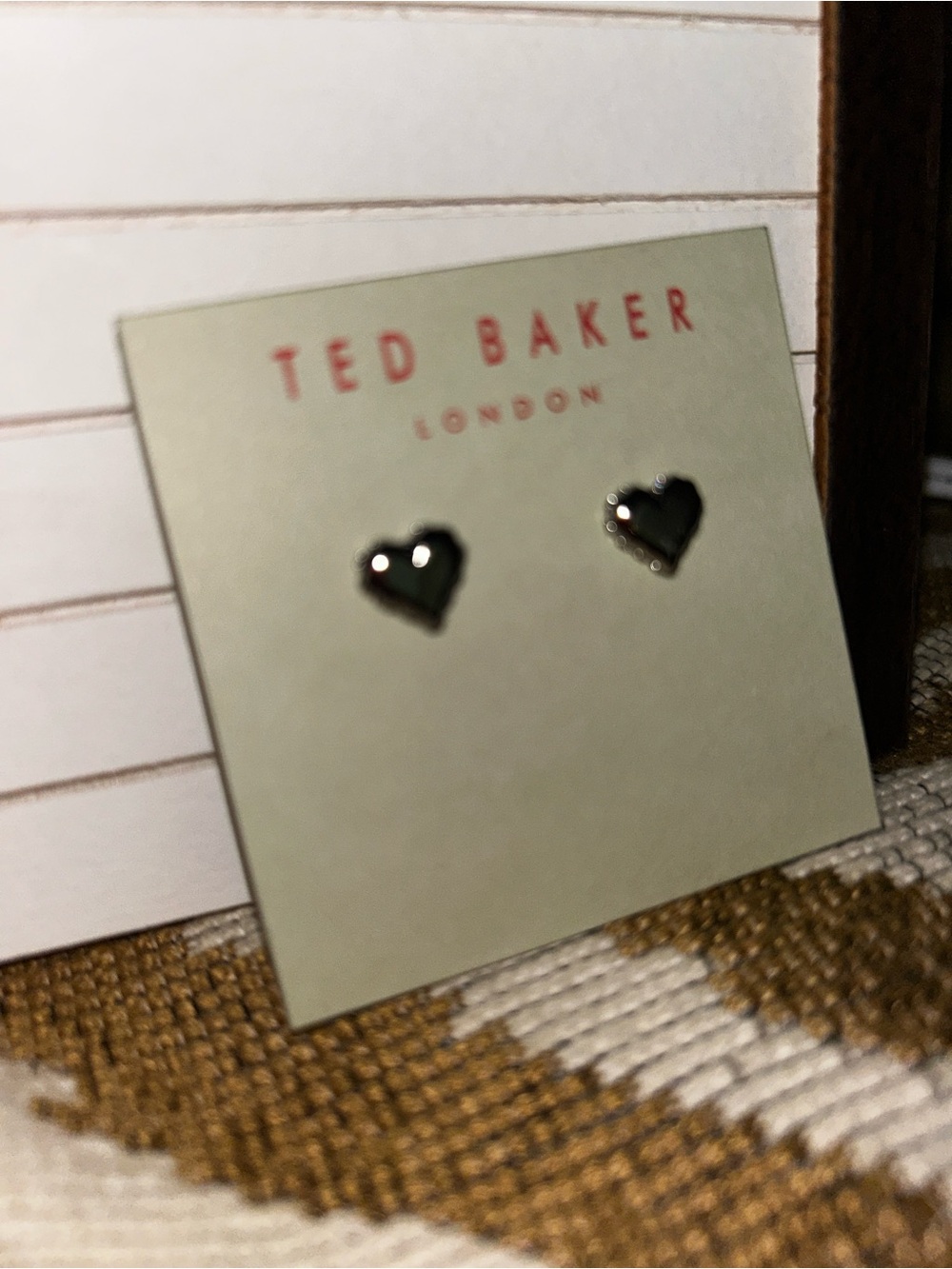 Ted Baker Silver Colored Heart Stud Earrings